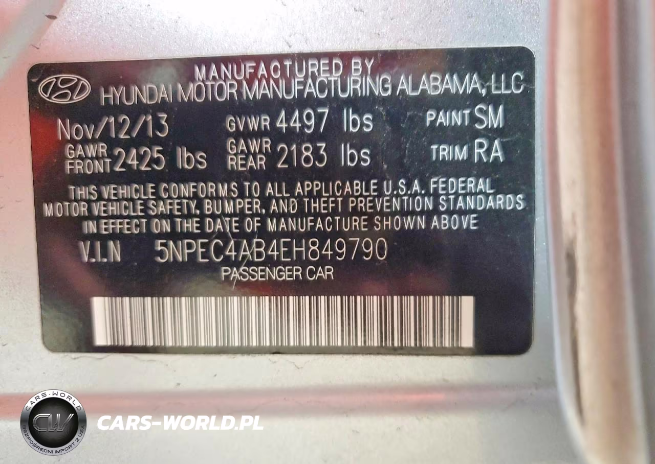 2014 Hyundai Sonata Limited 2.0T VIN:5NPEC4AB4EH849790 - 12