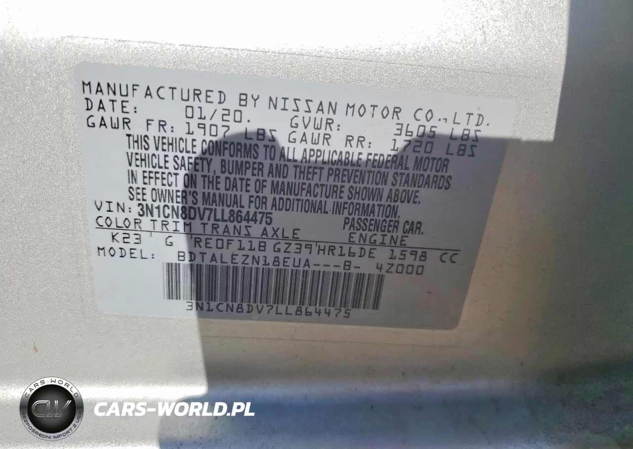 2020 Nissan Versa S VIN:3N1CN8DV7LL864475 - 12