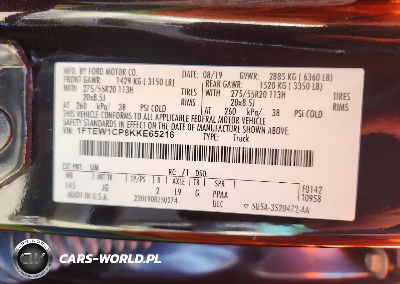 2019 Ford F150 Supercrew VIN:1FTEW1CP8KKE65216 - 12