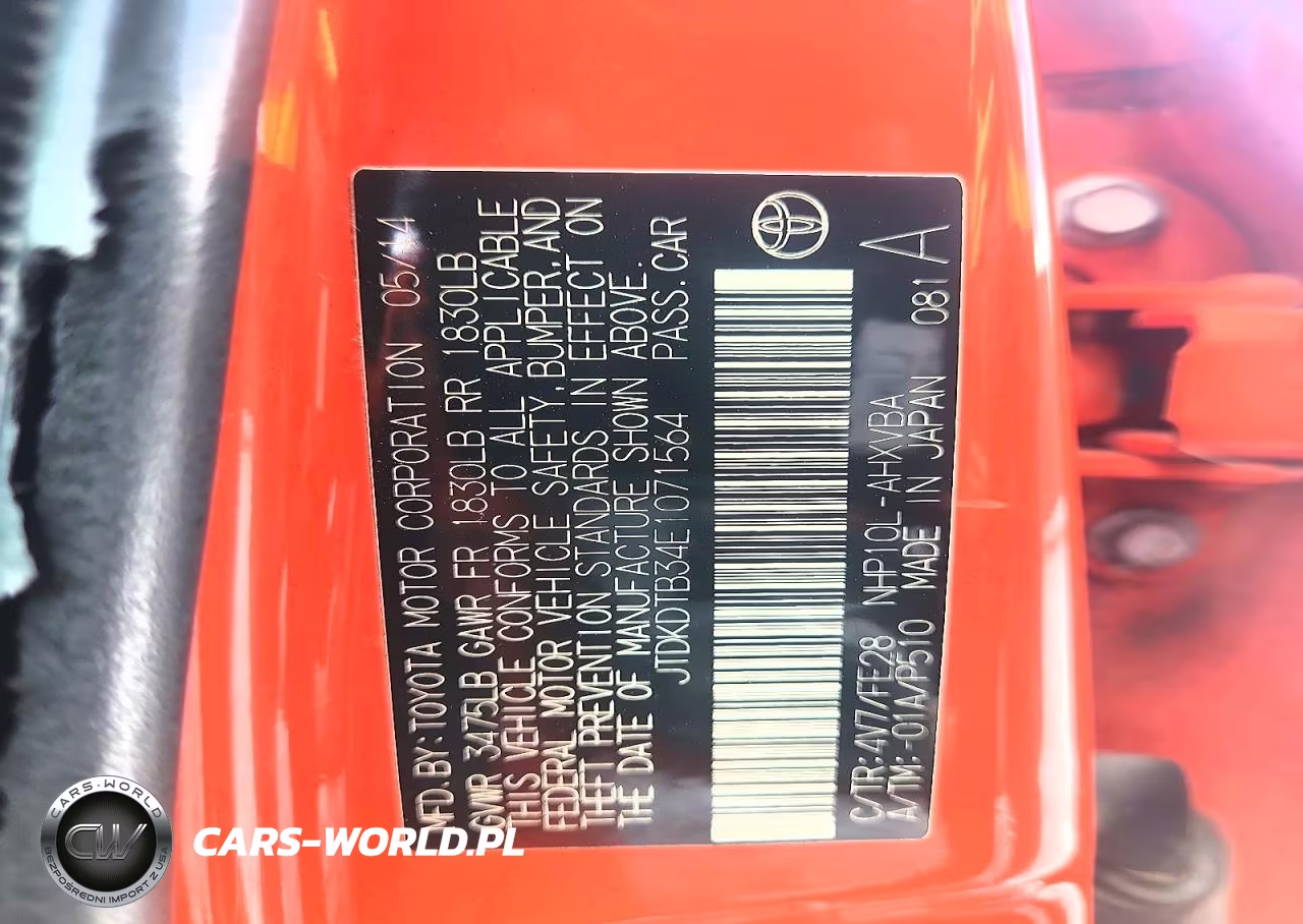 2014 Toyota Prius C One VIN:JTDKDTB34E1071564 - 13