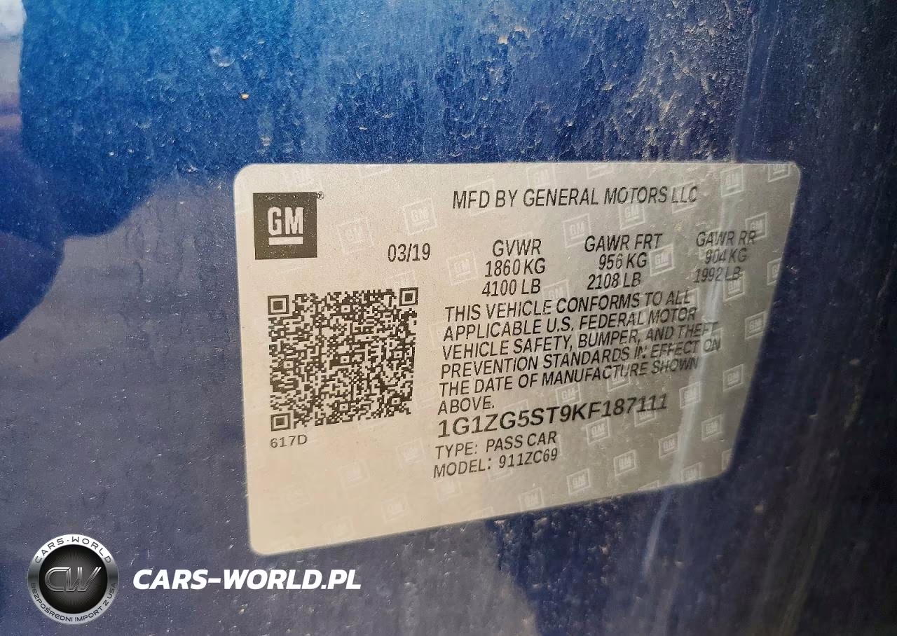 2019 Chevrolet Malibu Rs VIN:1G1ZG5ST9KF187111 - 12
