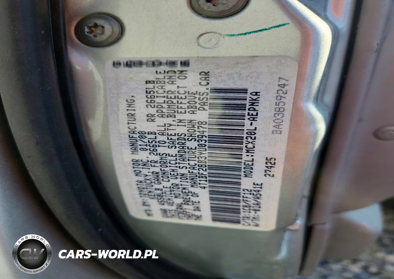 2000 Toyota Avalon Xl VIN:4T1BF28B3YU039478 - 12