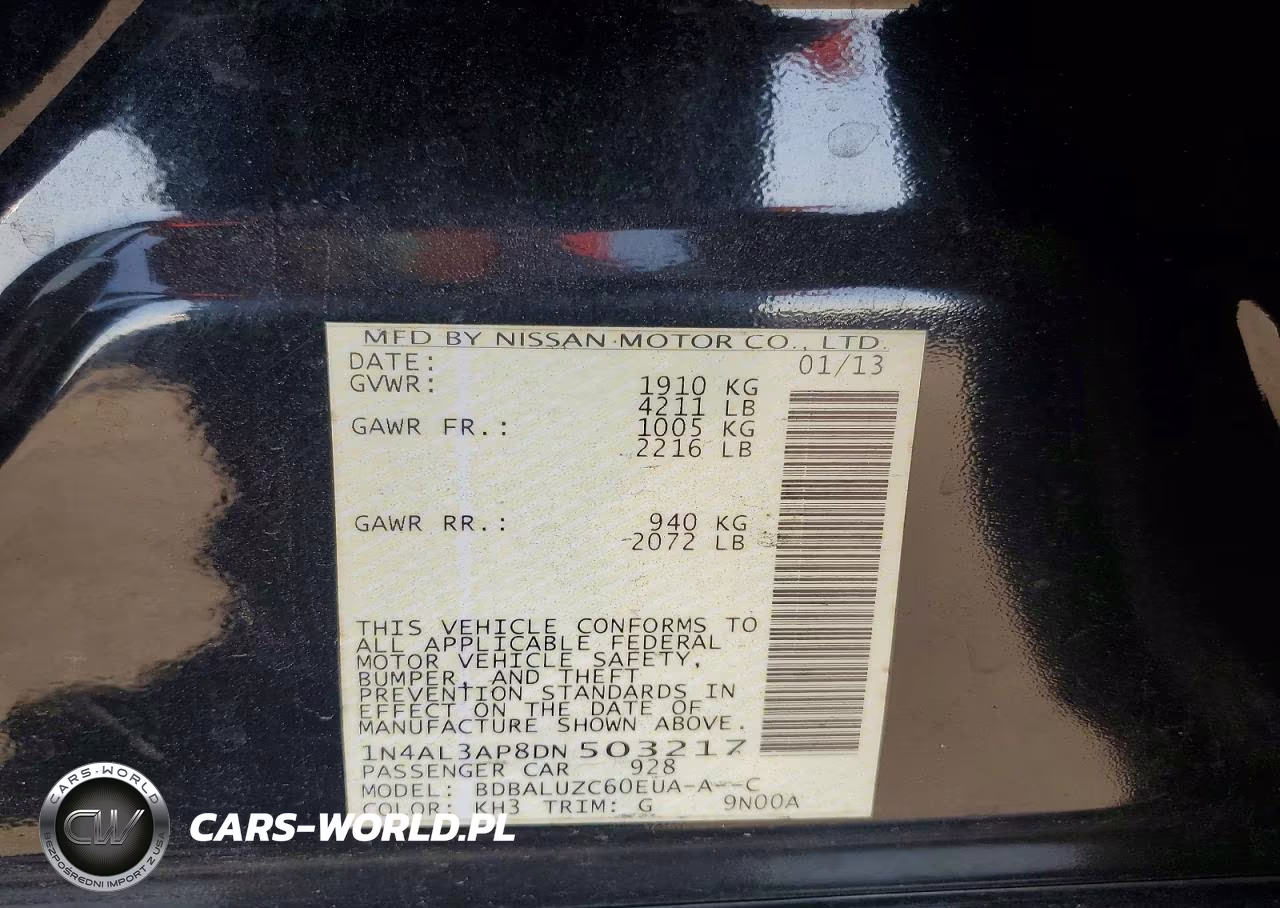 2013 Nissan Altima 2.5 VIN:1N4AL3AP8DN503217 - 12