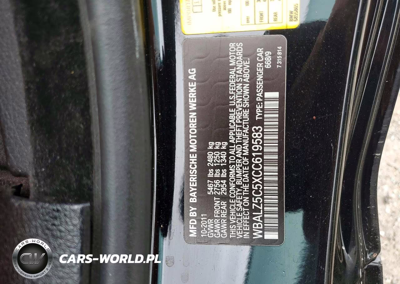 2012 BMW 650 Xi VIN:WBALZ5C5XCC619583 - 12