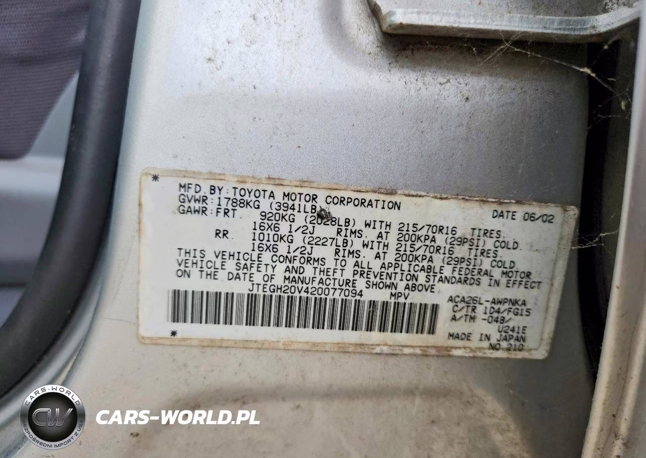 2002 Toyota Rav4 Base VIN:JTEGH20V420077094 - 13
