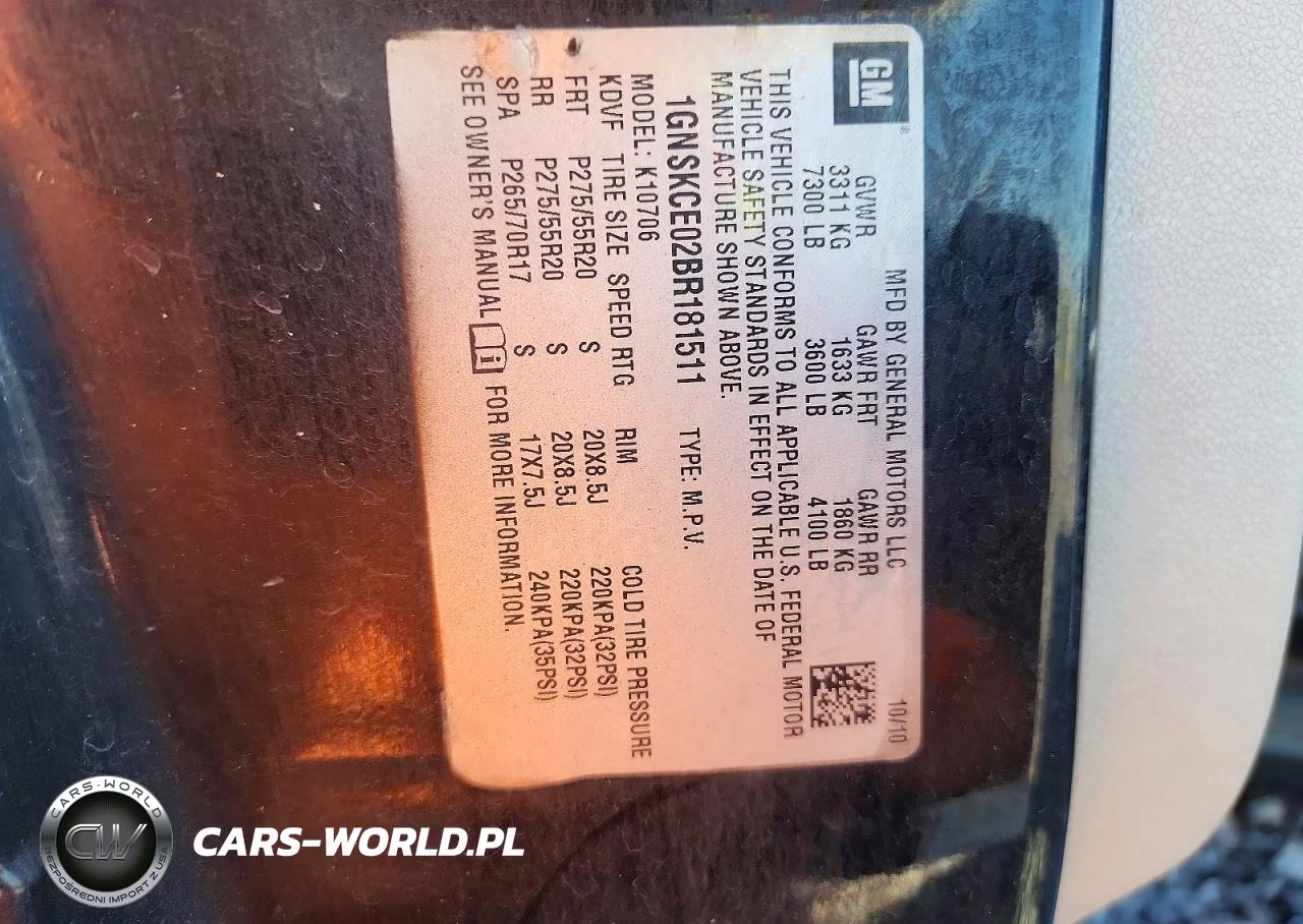 2011 Chevrolet Tahoe K1500 Ltz VIN:1GNSKCE02BR181511 - 13