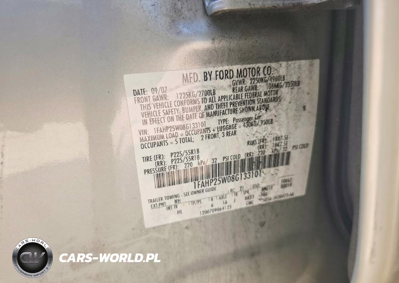 2008 Ford Taurus Limited VIN:1FAHP25W08G133101 - 12