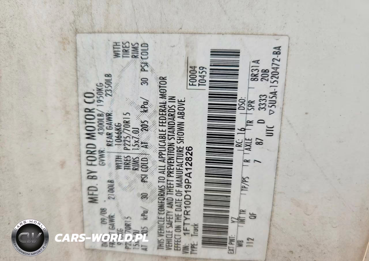 2009 Ford Ranger VIN:1FTYR10D19PA12826 - 12