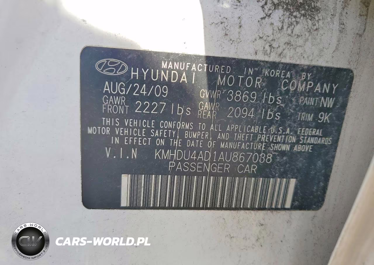 2010 Hyundai Elantra Gls VIN:KMHDU4AD1AU867038 - 12