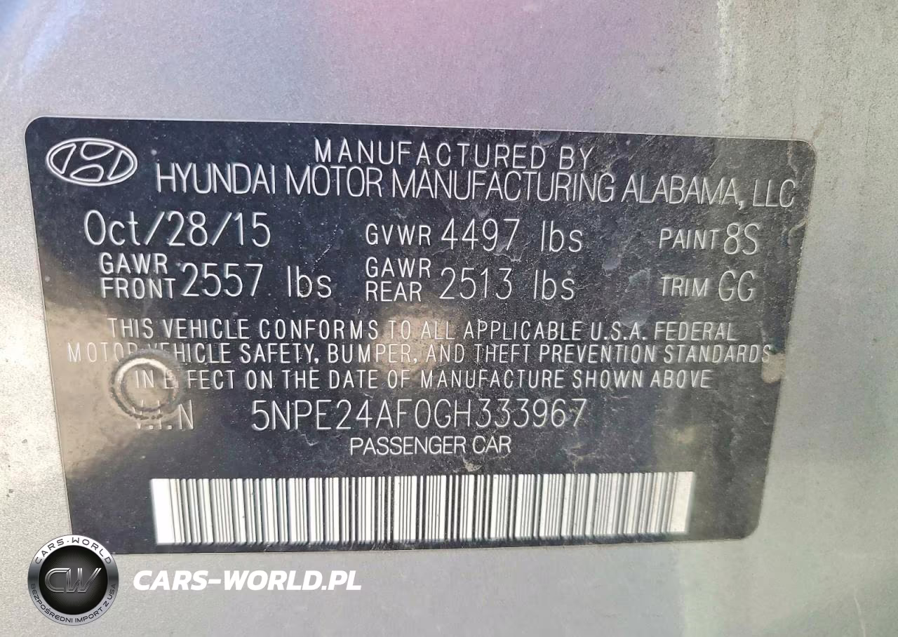 2016 Hyundai Sonata Se VIN:5NPE24AF0GH333967 - 12
