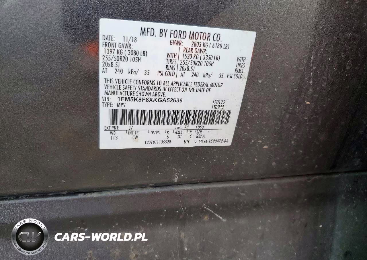 2019 Ford Explorer Limited VIN:1FM5K8F8XKGA52639 - 13