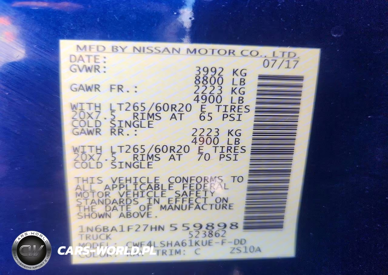 2017 Nissan Titan Xd S VIN:1N6BA1F27HN559898 - 12