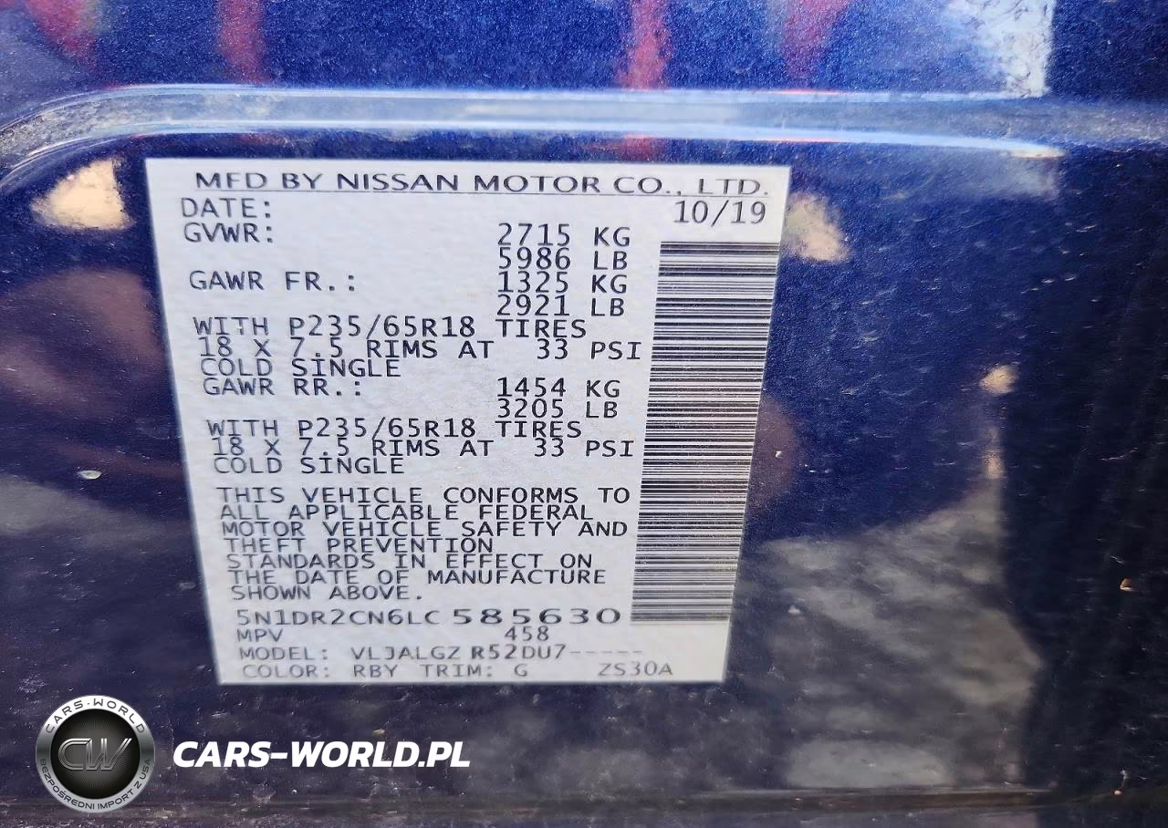 2020 Nissan Pathfinder Sl VIN:5N1DR2CN6LC585630 - 13