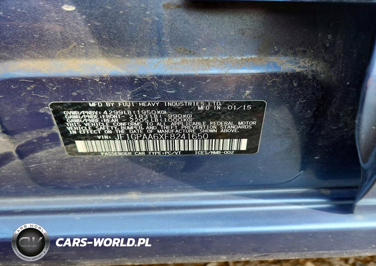 2015 Suba Impreza VIN:JF1GPAA6XF8241650 - 12