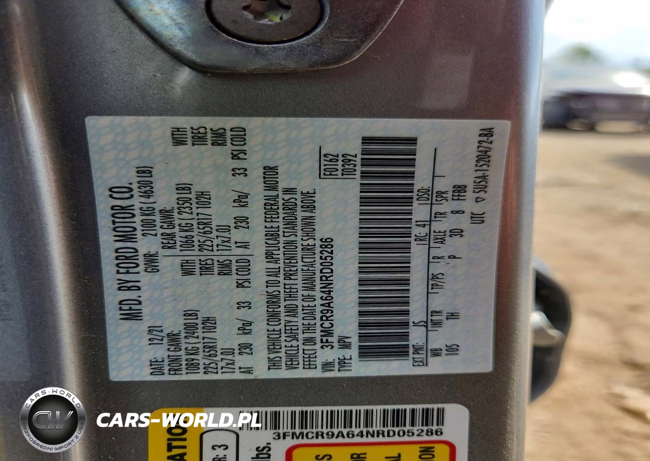 2022 Ford Bronco Sport VIN:3FMCR9A64NRD05286 - 12