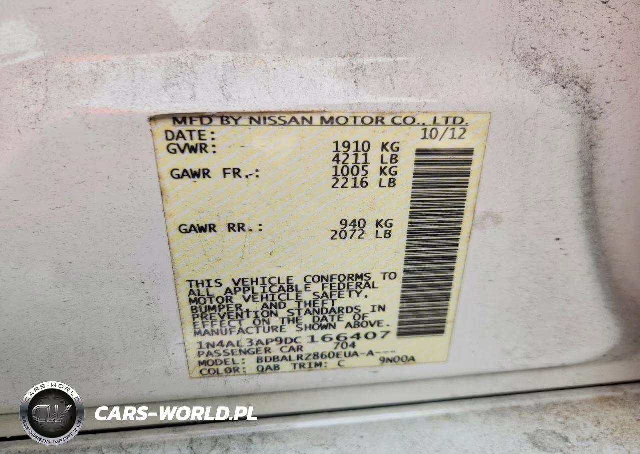 2013 Nissan Altima 2.5 VIN:1N4AL3AP9DC166407 - 9