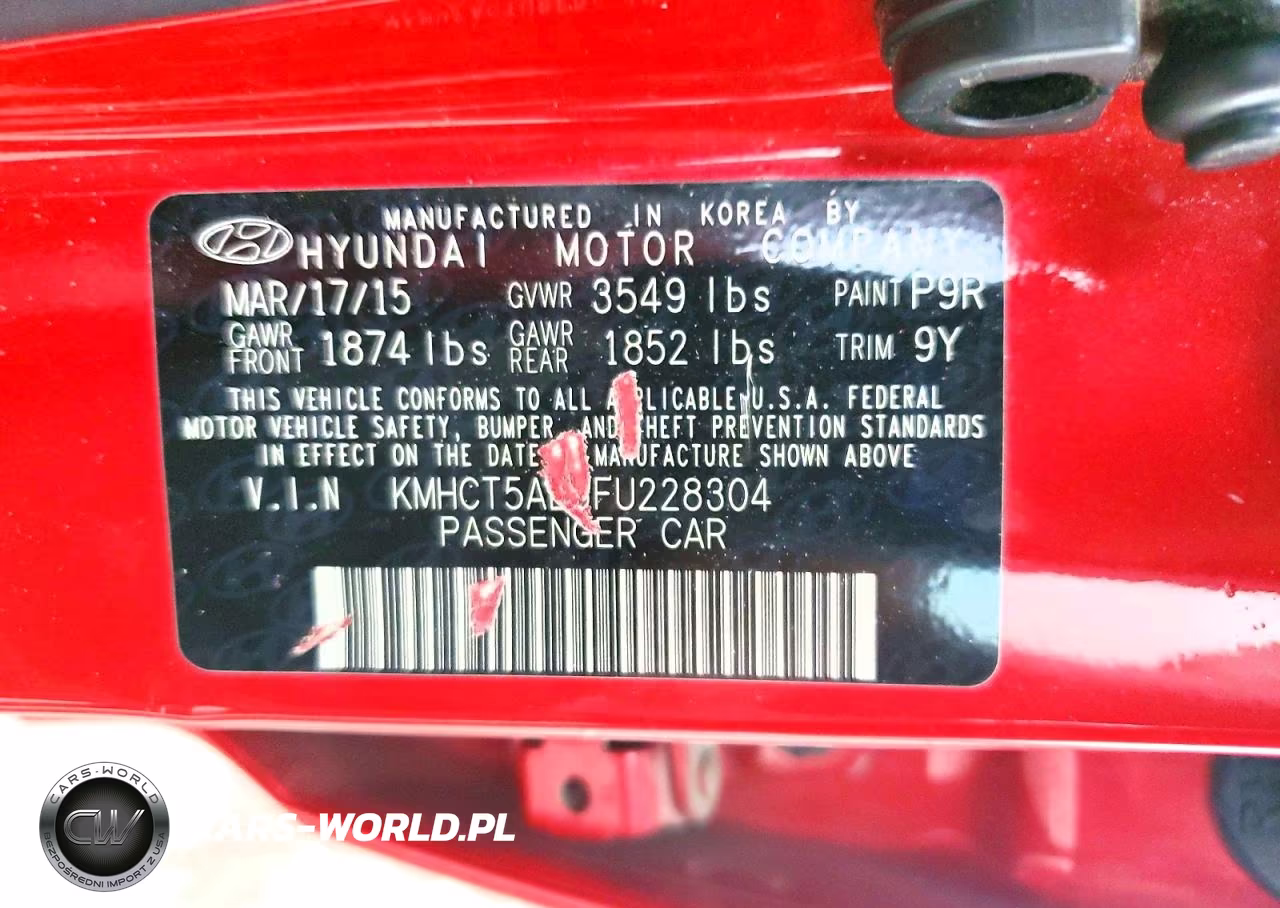 2015 Hyundai Accent Gs VIN:KMHCT5AE6FU228304 - 12