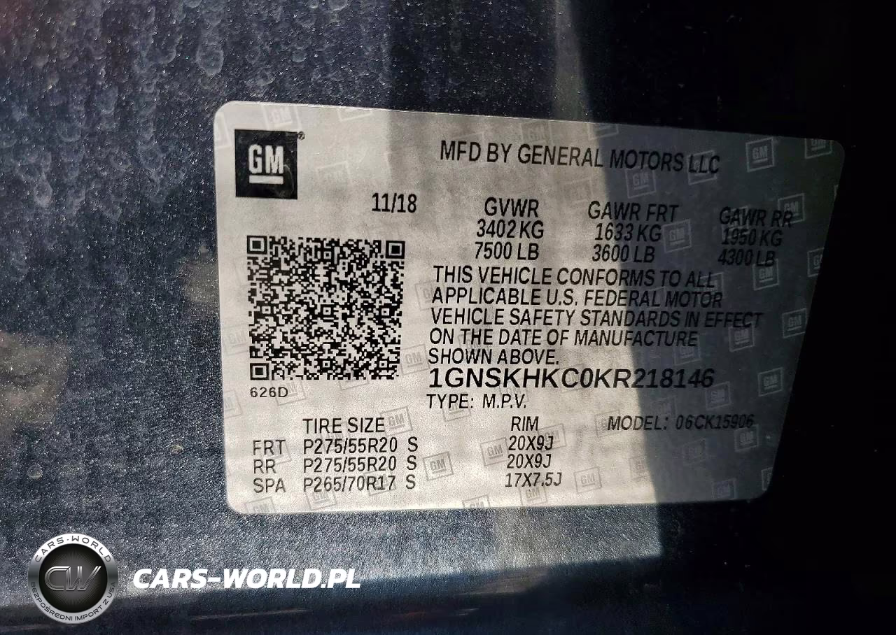 2019 Chevrolet Suburban K1500 Lt VIN:1GNSKHKC0KR218146 - 13