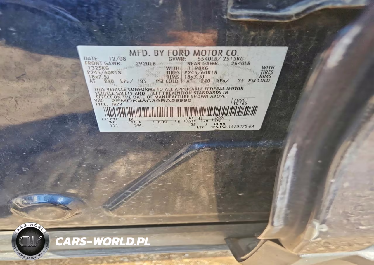2009 Ford Edge Sel VIN:2FMDK48C39BA59990 - 12