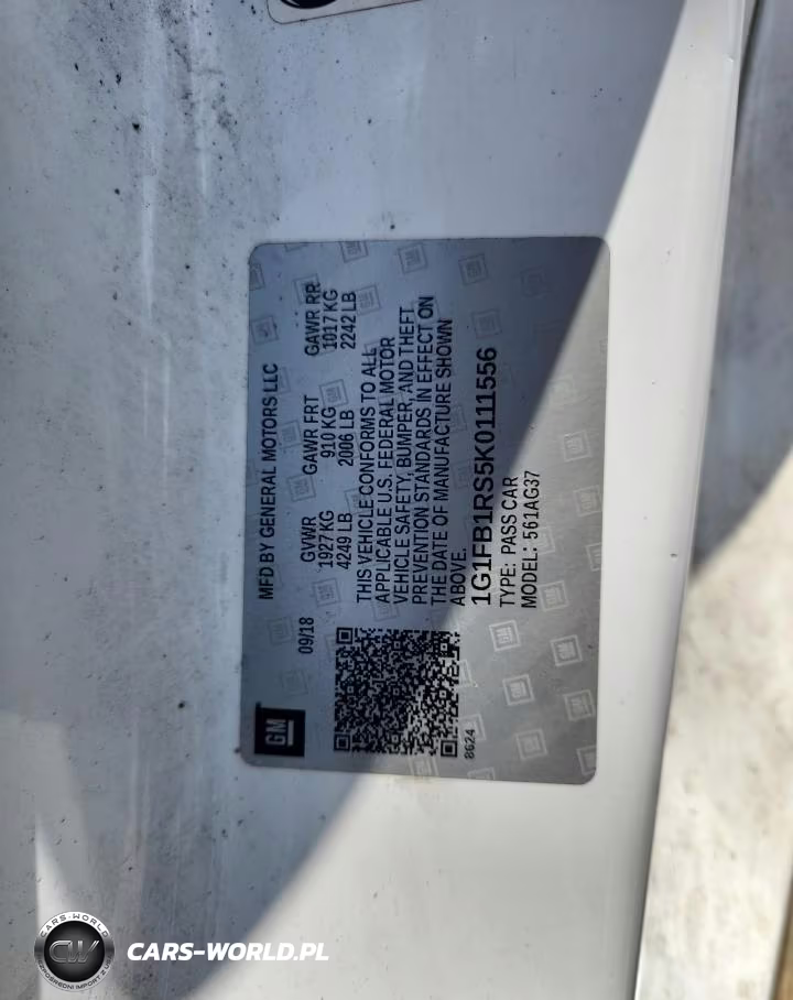 2019 Chevrolet Camaro Ls VIN:1G1FB1RS5K0111556 - 13
