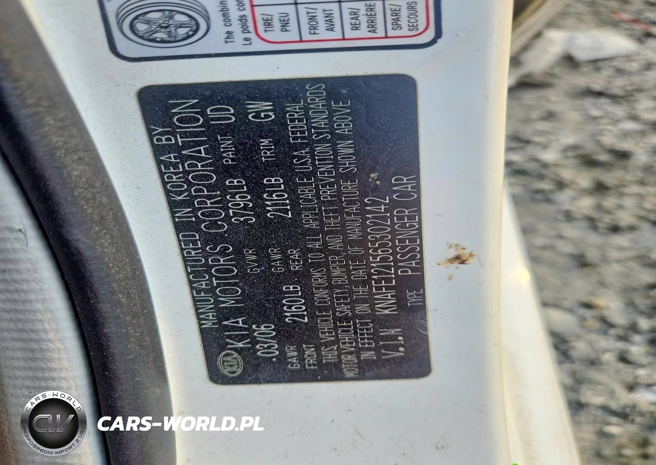2006 Kia Spectra Ex VIN:KNAFE121565302142 - 12