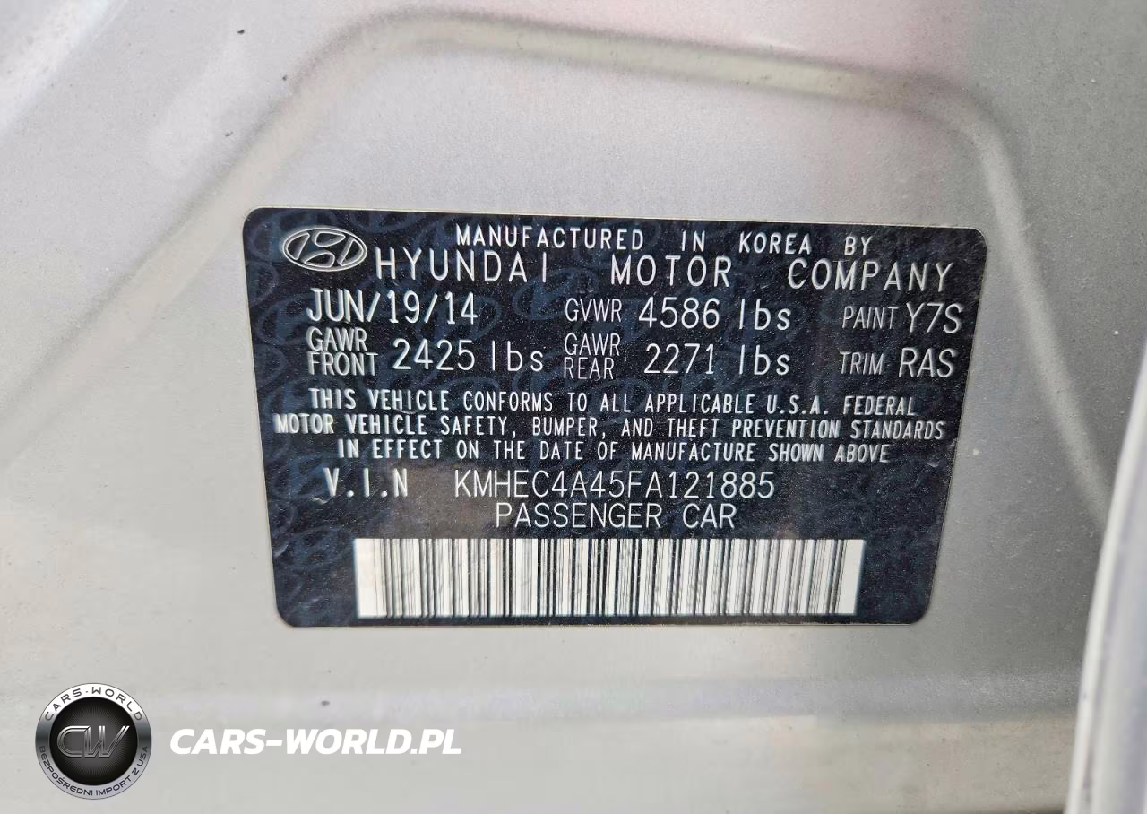 2015 Hyundai Sonata Hybrid Limited VIN:KMHEC4A45FA121885 - 12