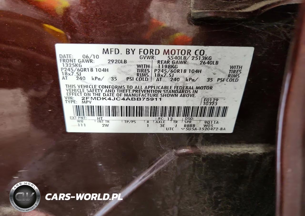 2010 Ford Edge Sel VIN:2FMDK4JC4ABB75911 - 13