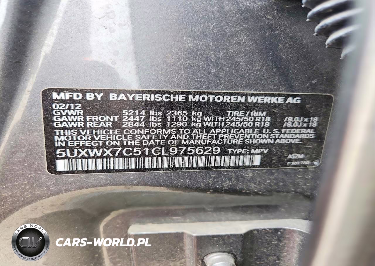 2012 BMW X3 xDrive35I VIN:5UXWX7C51CL975629 - 13