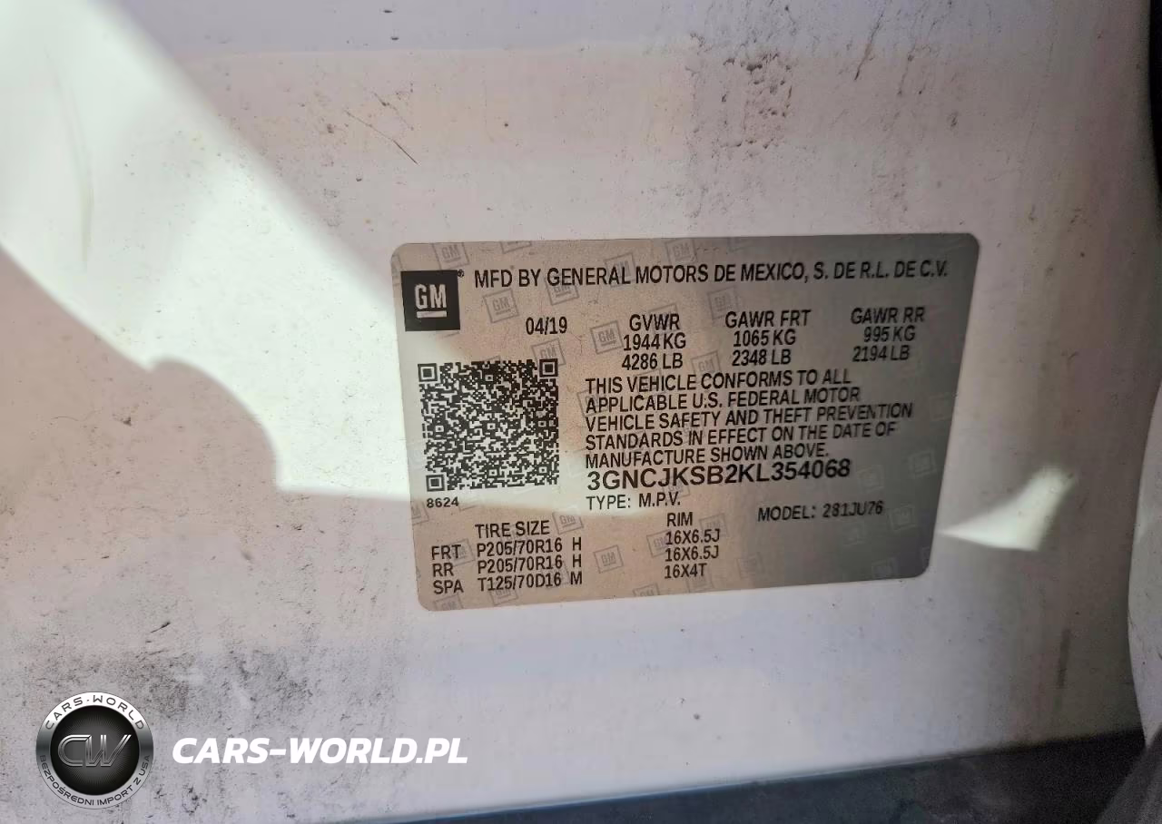 2019 Chevrolet Trax Ls VIN:3GNCJKSB2KL354068 - 12