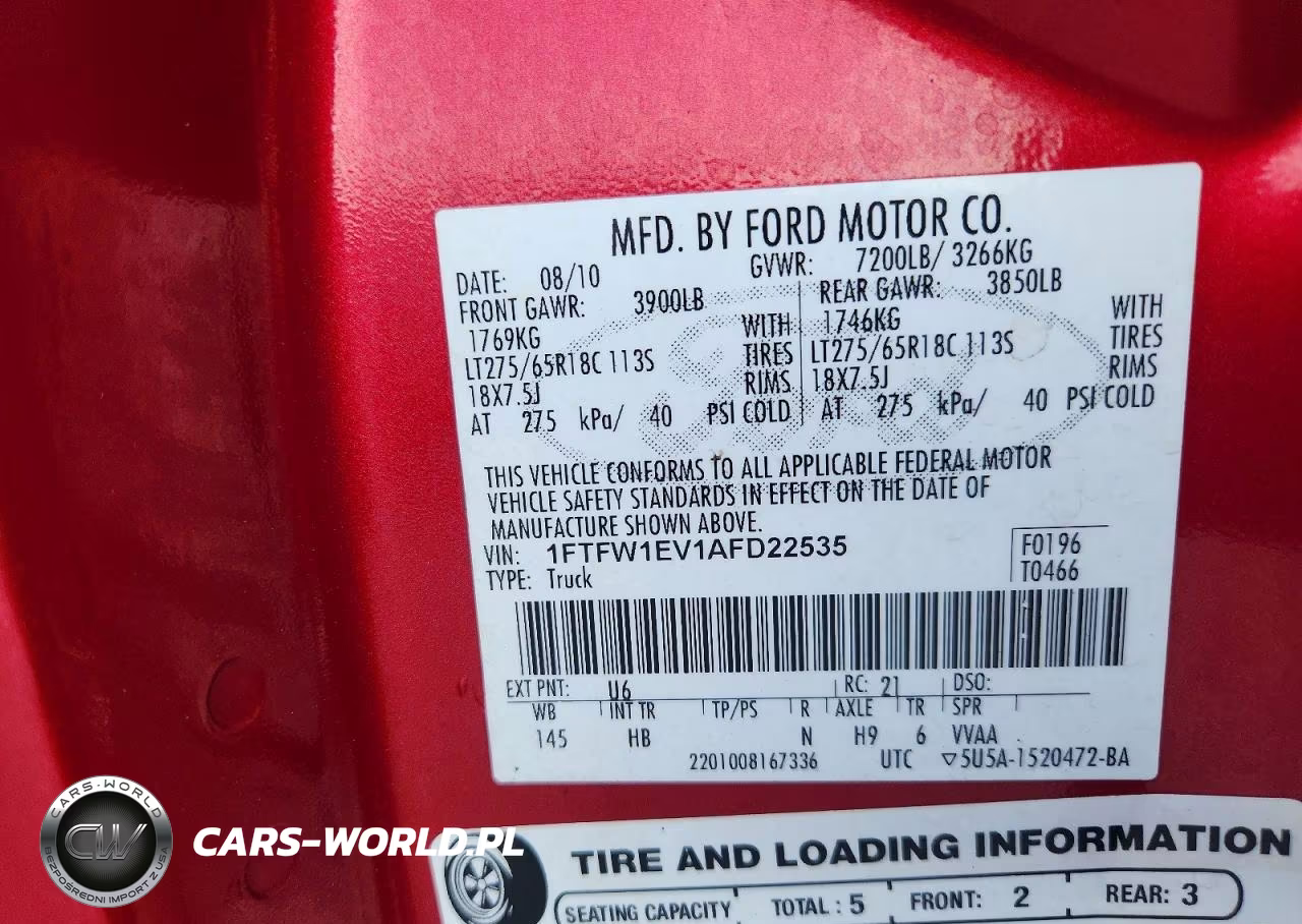 2010 Ford F150 Supercrew VIN:1FTFW1EV1AFD22535 - 12