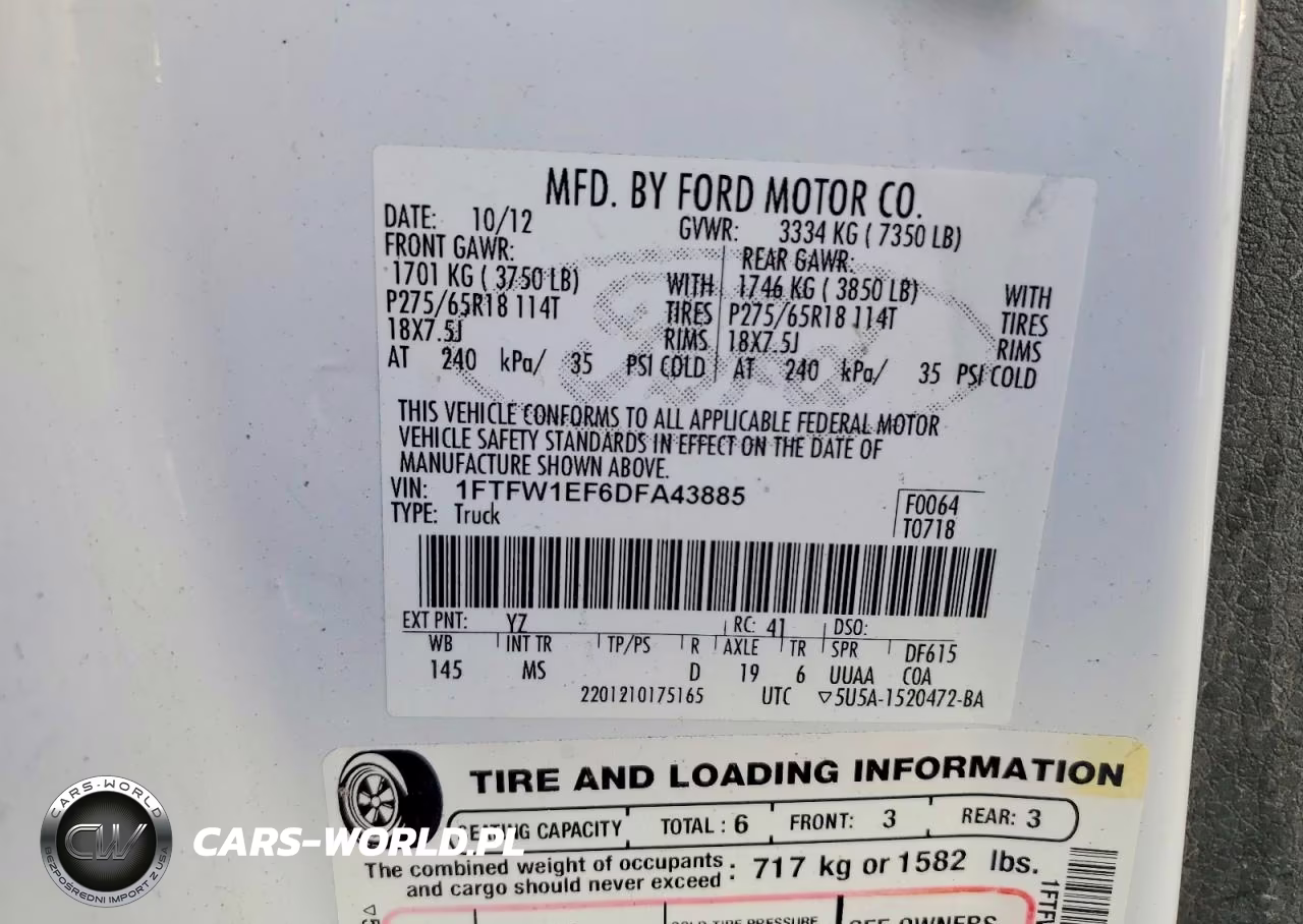 2013 Ford F150 Supercrew VIN:1FTFW1EF6DFA43885 - 12
