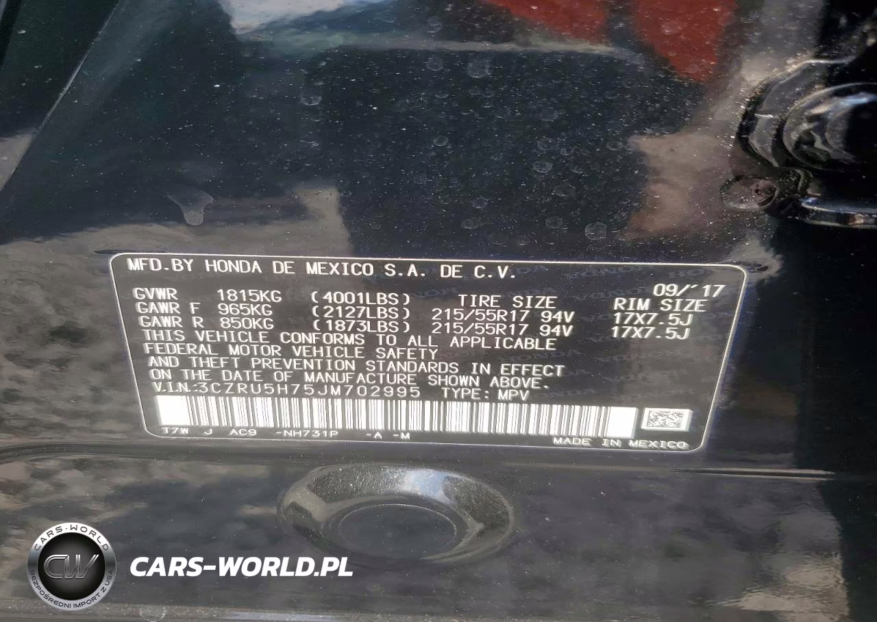 2018 Honda Hr-V Exl VIN:3CZRU5H75JM702995 - 13