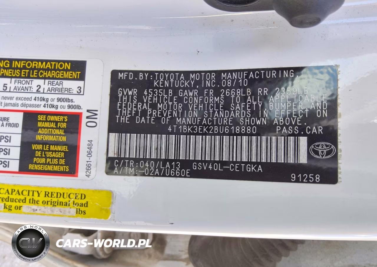 2011 Toyota Camry Xle V6 VIN:4T1BK3EK2BU618880 - 12