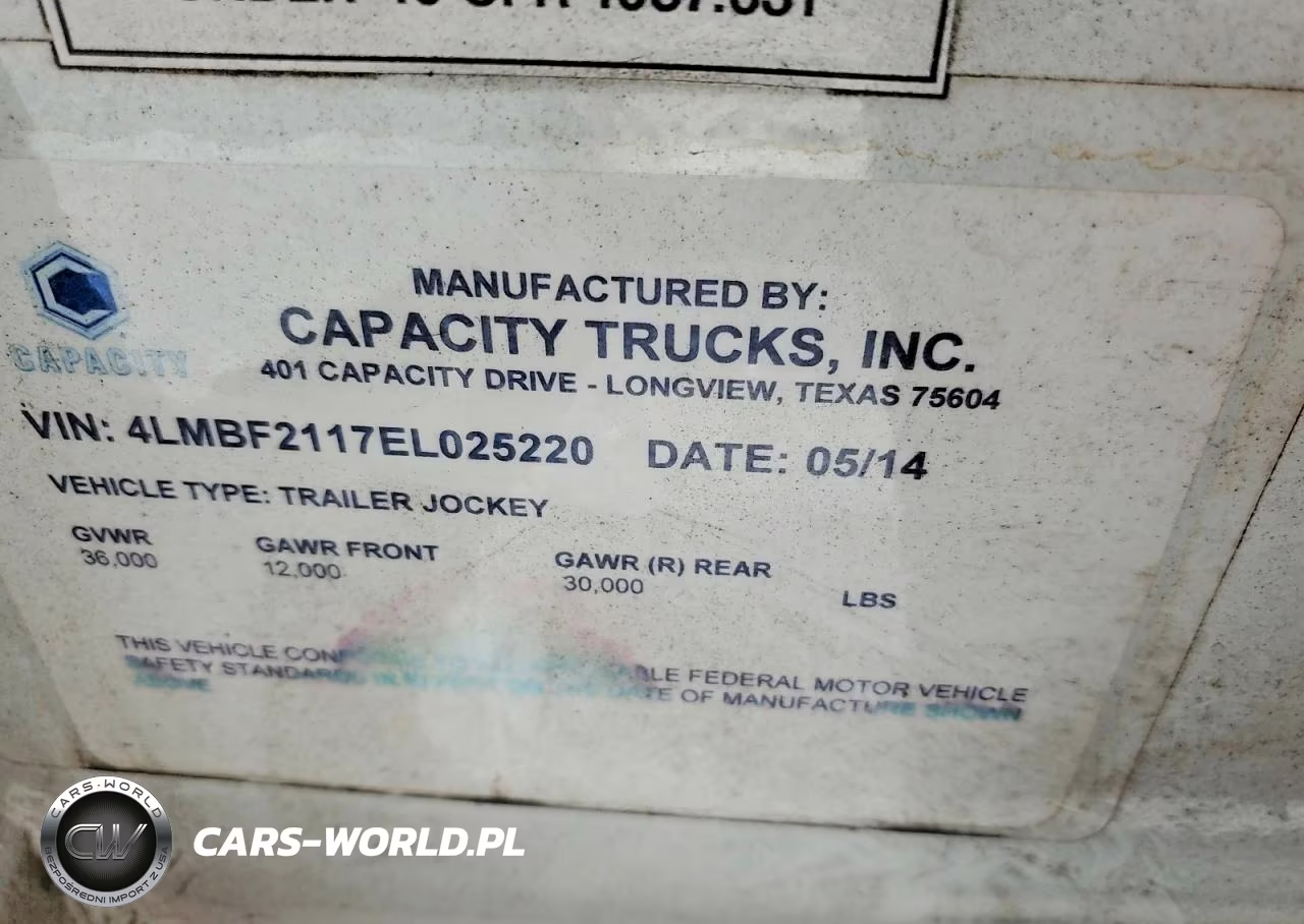 2014 Capacity Of Texas Tj5000 Yard Truck VIN:4LMBF2117EL025220 - 11