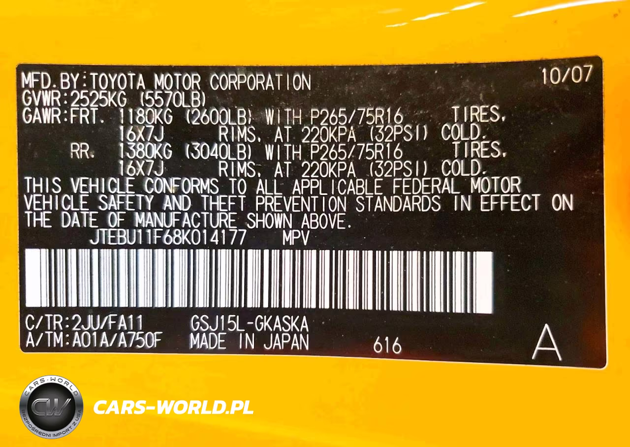 2008 Toyota Fj Cruiser Base VIN:JTEBU11F68K014177 - 13