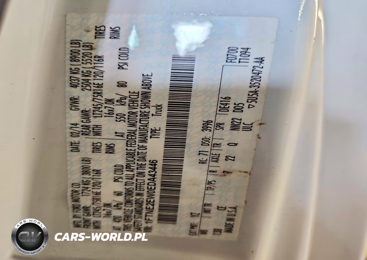 2014 Ford E250 Delivery Van VIN:1FTNE2EW0EDA43446 - 12