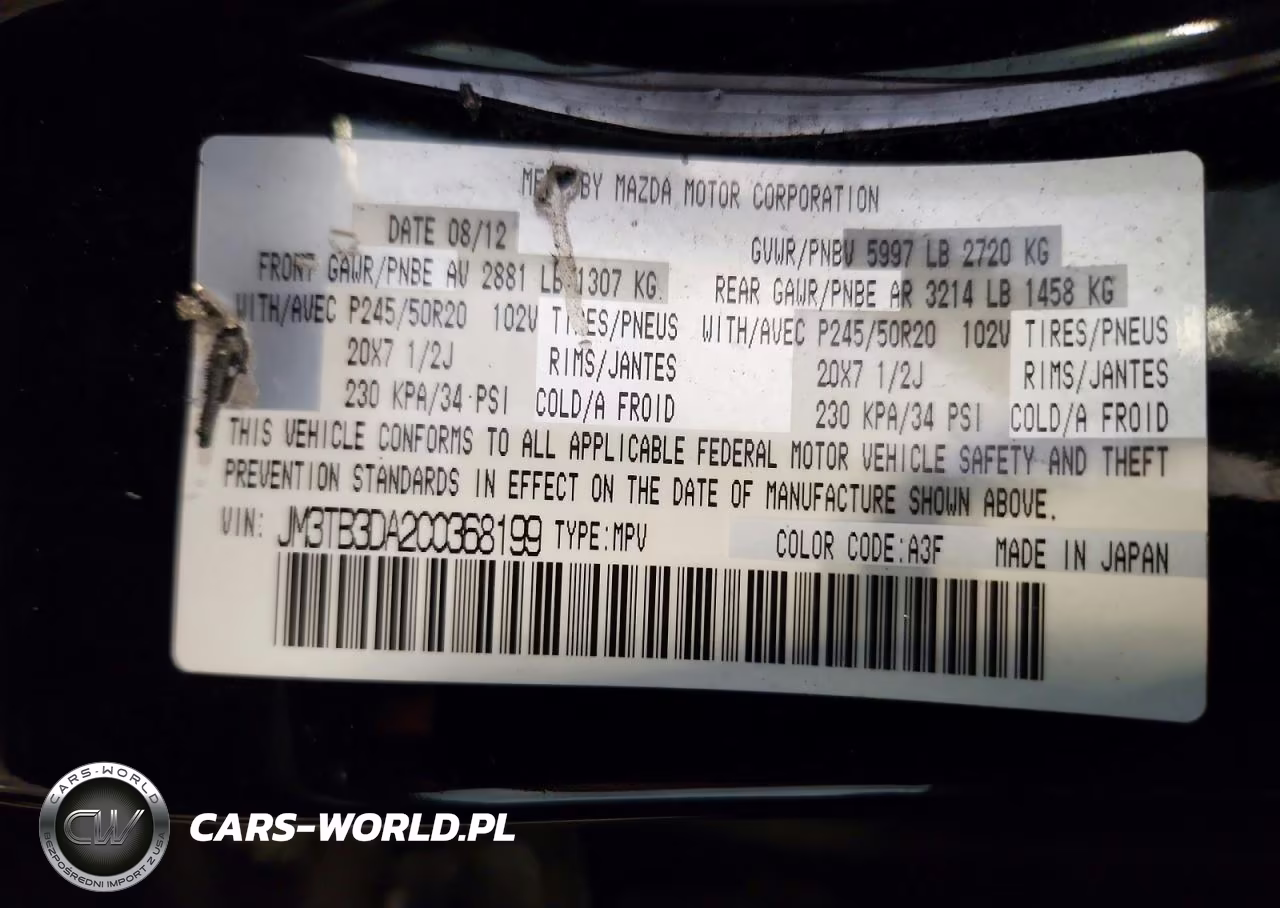 2012 Mazda Cx-9 VIN:JM3TB3DA2C0368199 - 13