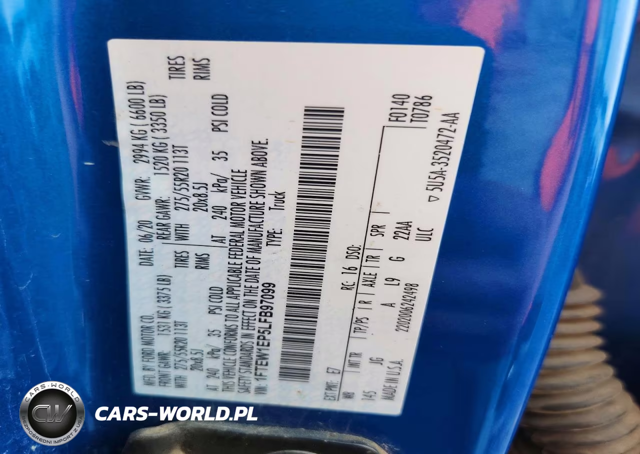 2020 Ford F150 Supercrew VIN:1FTEW1EP5LFB97099 - 13