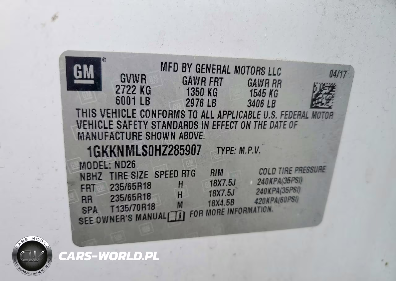 2017 GMC Acadia Slt-1 VIN:1GKKNMLS0HZ285907 - 13