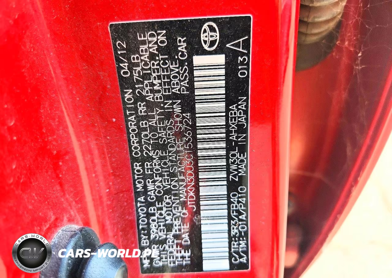 2012 Toyota Prius Three VIN:JTDKN3DU3C1536724 - 12