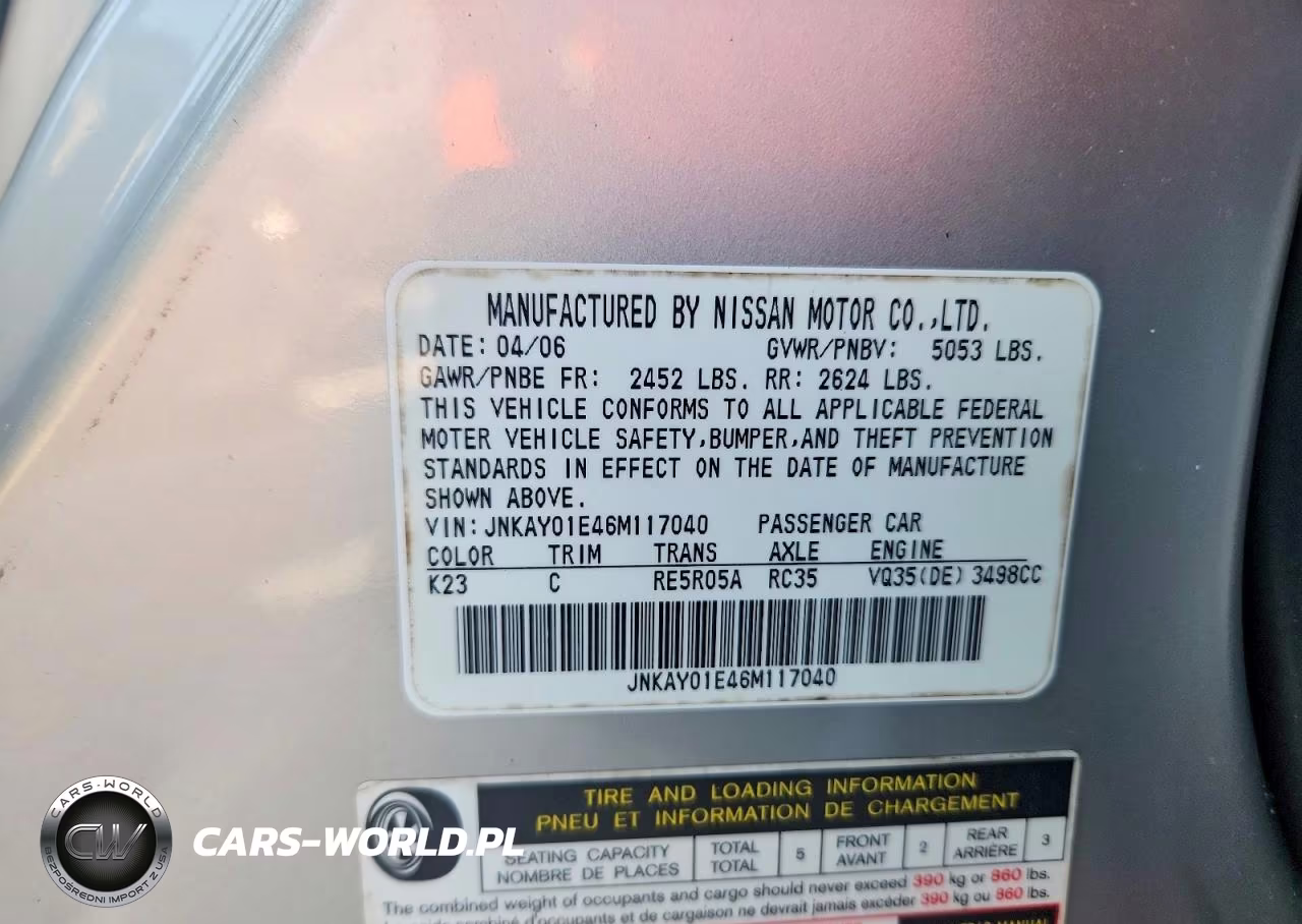 2006 Infiniti M35 Base VIN:JNKAY01E46M117040 - 12