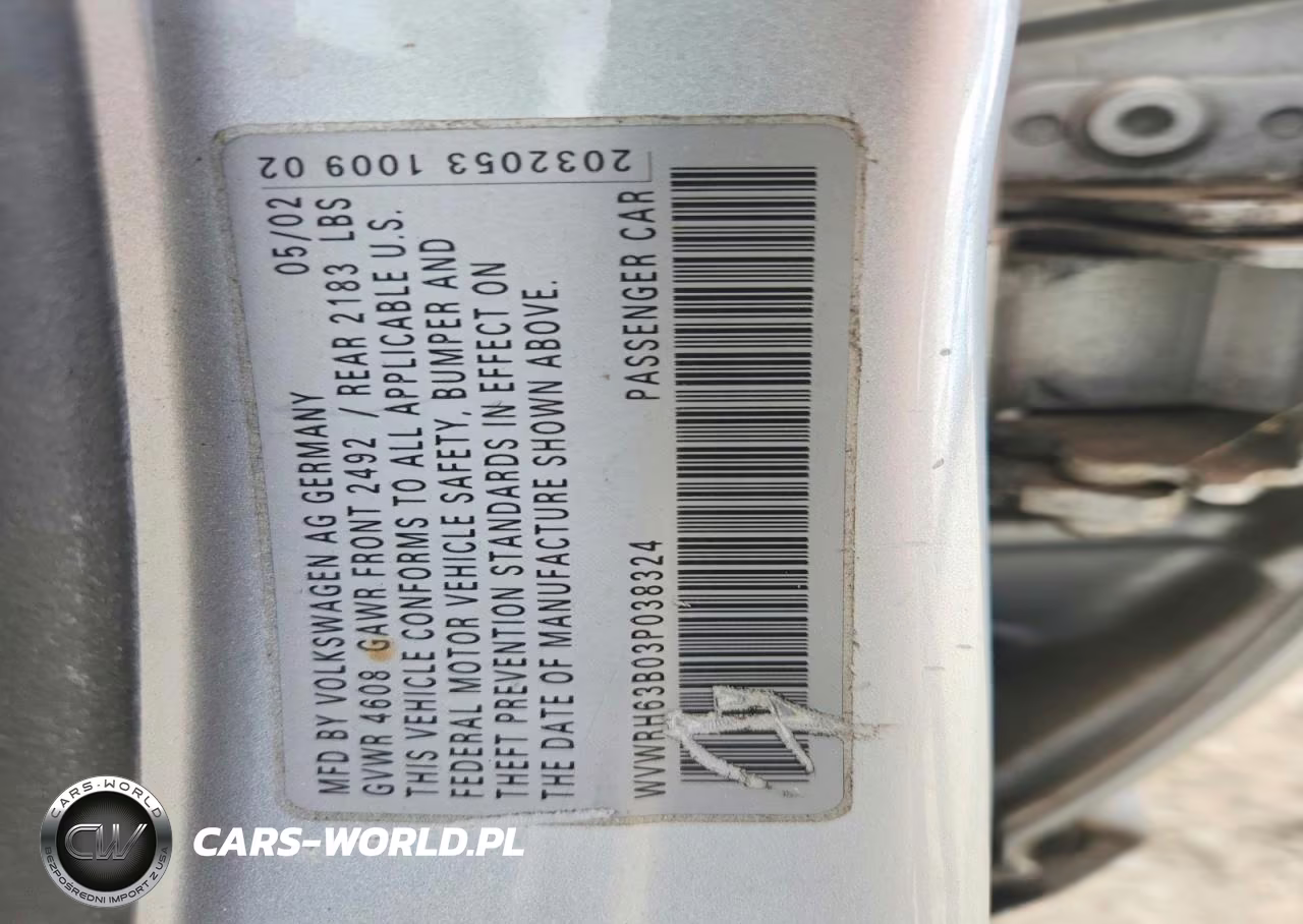 2003 Volkswagen Passat Glx VIN:WVWRH63B03P038324 - 12