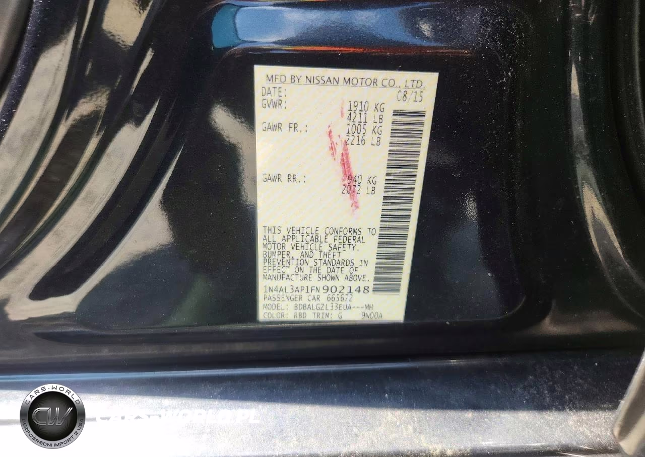 2015 Nissan Altima 2.5 S VIN:1N4AL3AP1FN902148 - 12