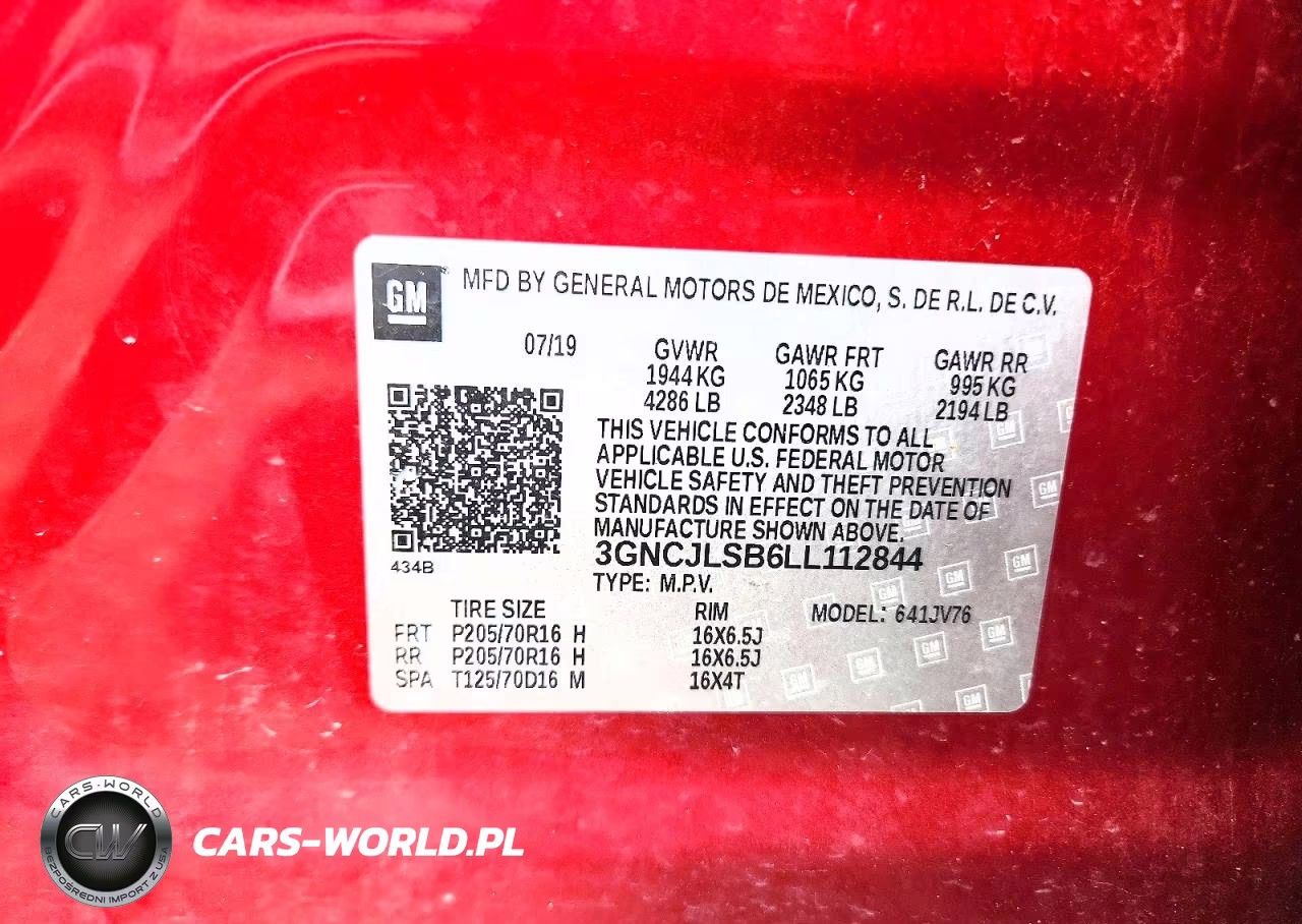 2020 Chevrolet Trax 1Lt VIN:3GNCJLSB6LL112844 - 12