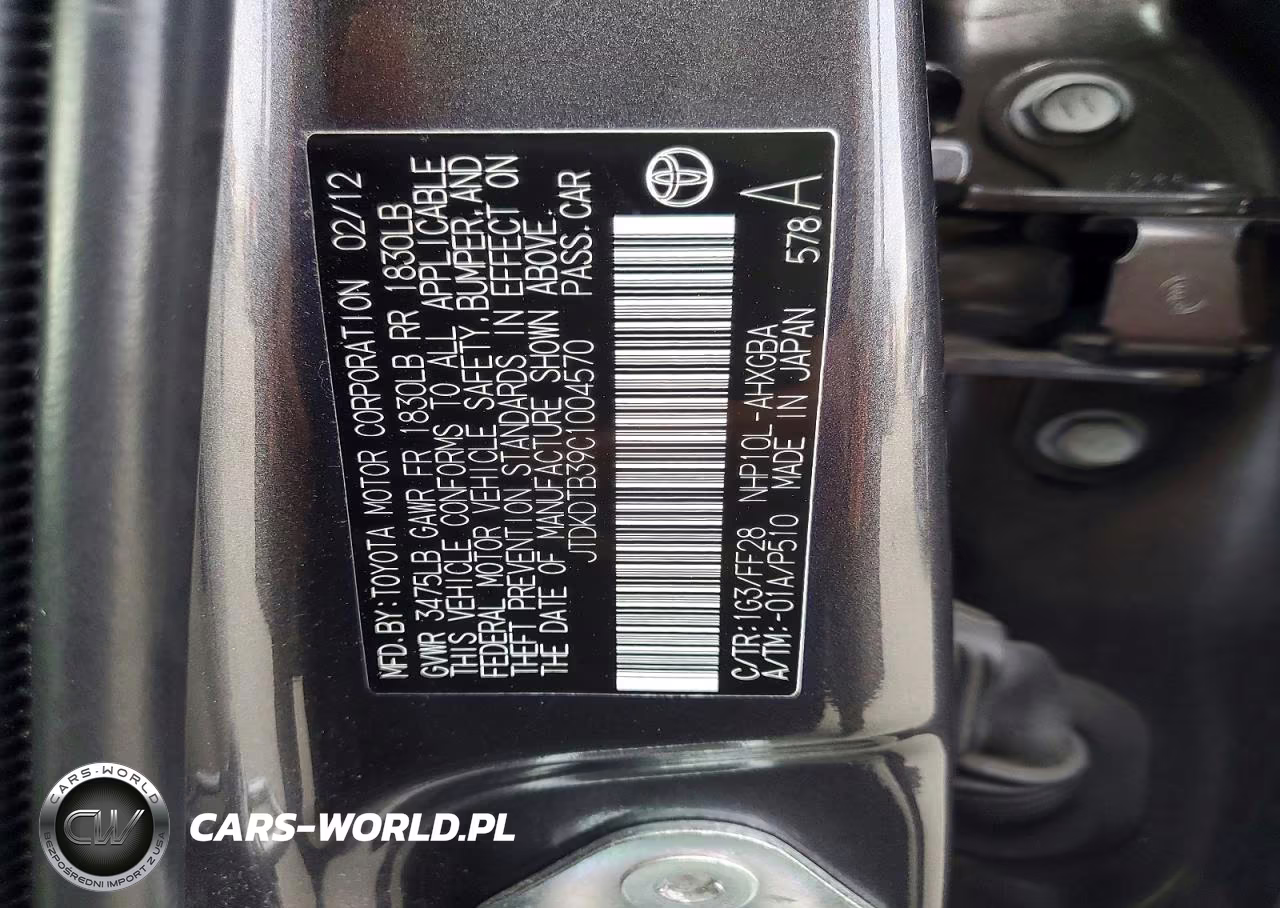 2012 Toyota Prius C Three VIN:JTDKDTB39C1004570 - 12