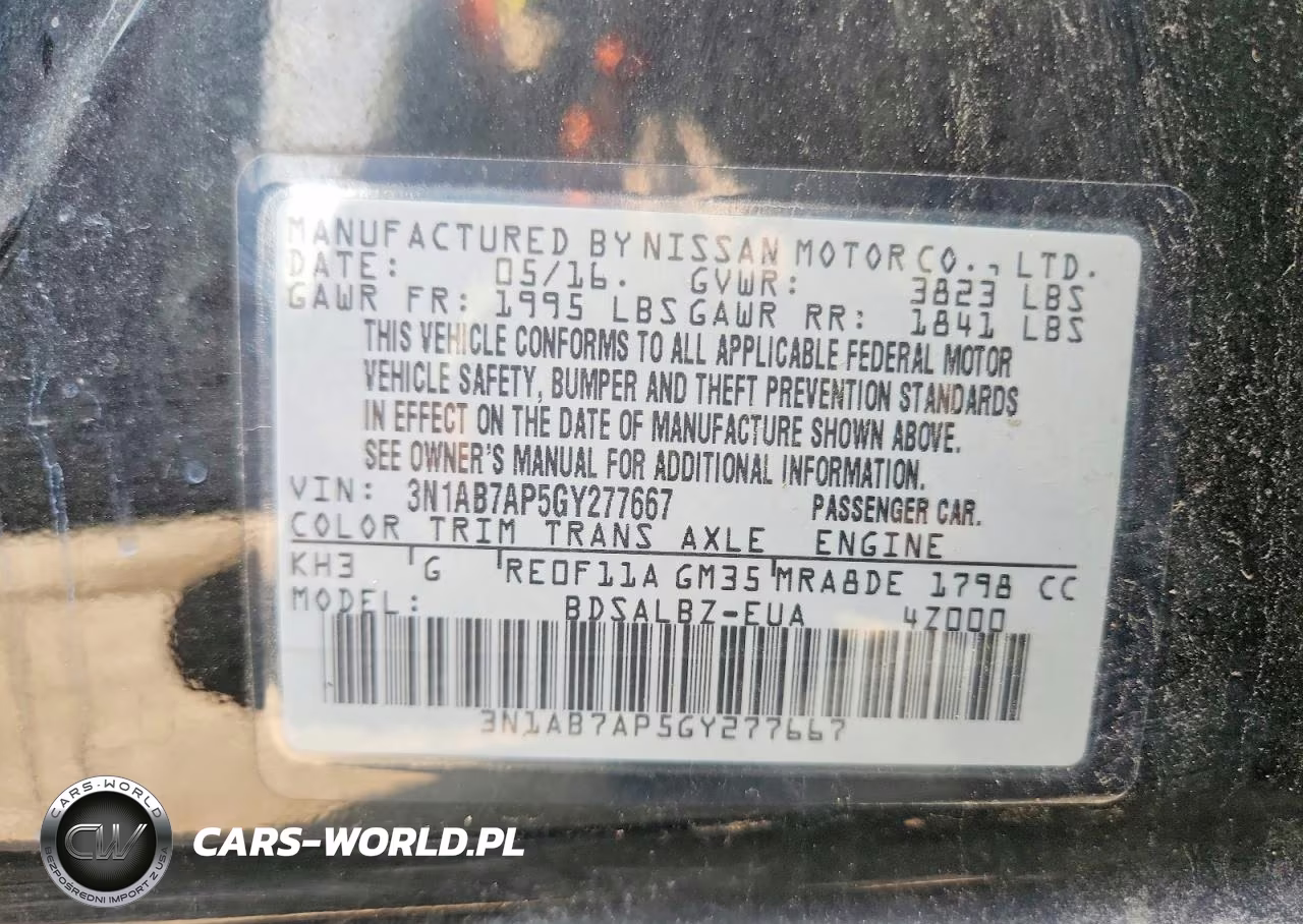 2016 Nissan Sentra S VIN:3N1AB7AP5GY277667 - 12