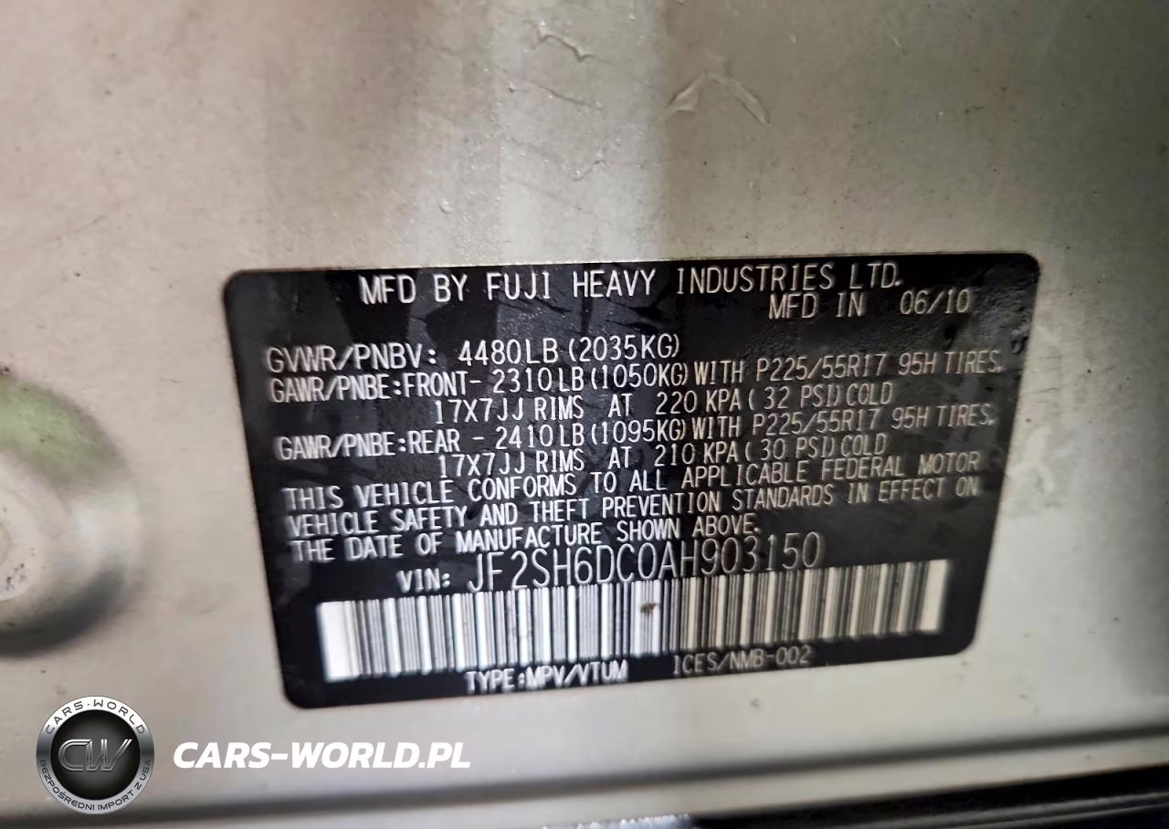2010 Subaru Forester 2.5X Limited VIN:JF2SH6DC0AH903150 - 13
