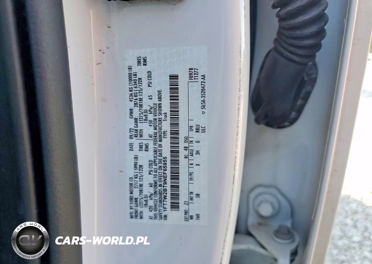 2022 Ford F250 Super Duty VIN:1FT7W2BT9NEF65955 - 12