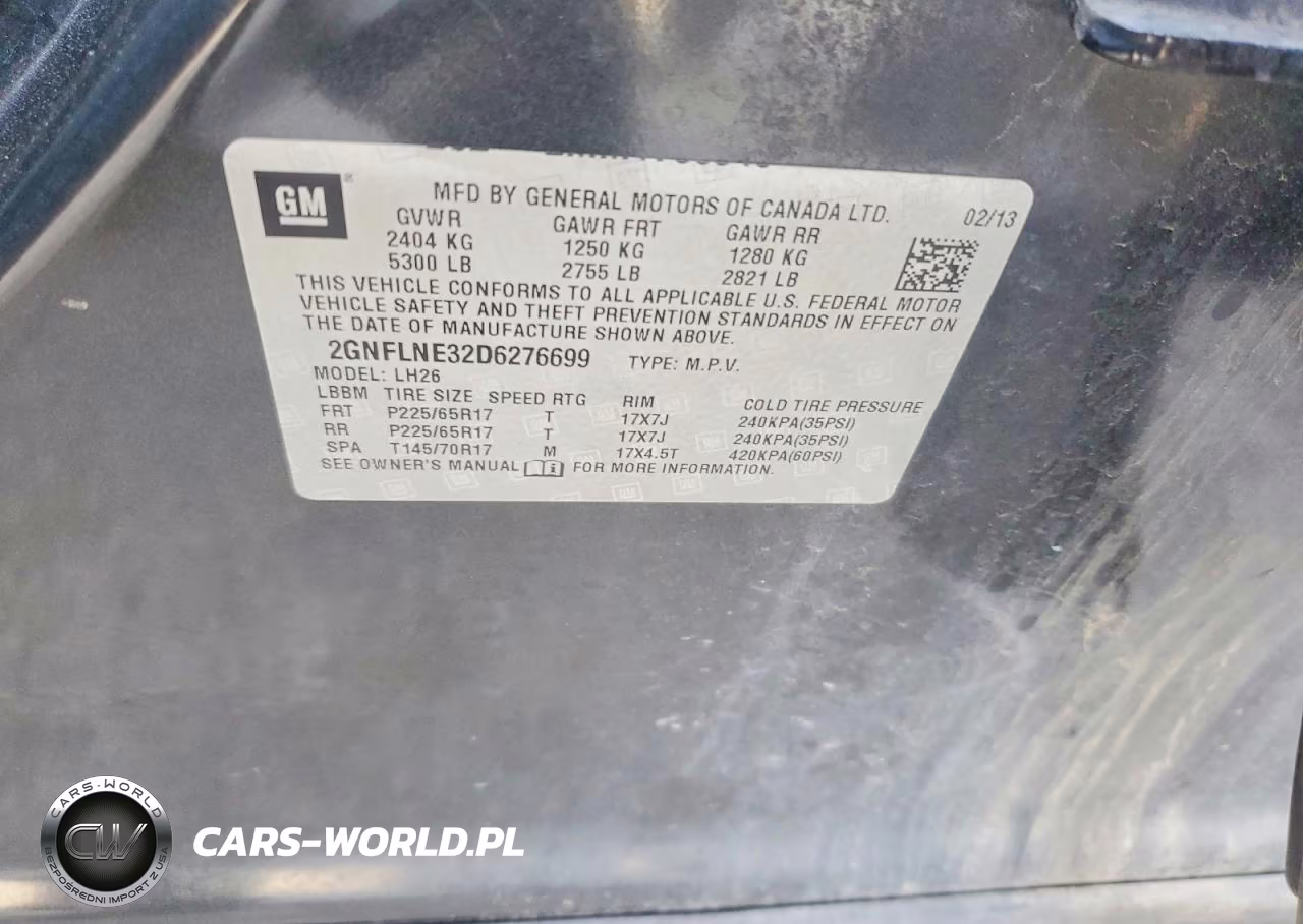 2013 Chevrolet Equinox Lt VIN:2GNFLNE32D6276699 - 13