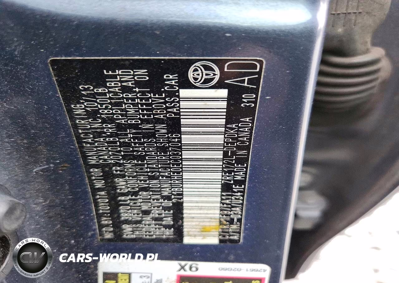 2014 Toyota Corolla L VIN:2T1BURHE0EC037046 - 12